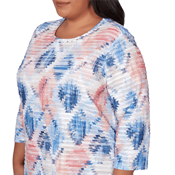 Plus Size Alfred Dunner Austin Aztec Diamond Blouse