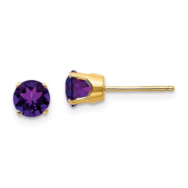 Gemstone Classics&#40;tm&#41; Gold 5mm. Amethyst Stud Earrings - image 
