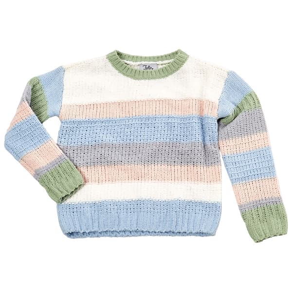 Girls (4-6x) Jolie & Joy Long Sleeve Wide Stripe Crew Sweater