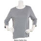 Petite Hasting &amp; Smith 3/4 Sleeve Solid Open Crew Neck Top - image 4