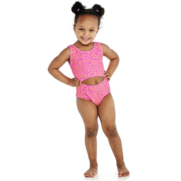Girls &#40;4-6x&#41; Limited Too&#40;tm&#41; Cheetah One Piece Swimsuit - image 