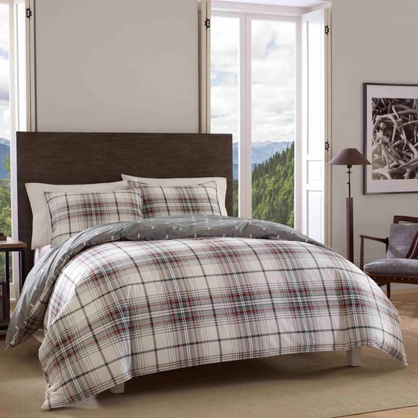 Eddie Bauer Alder Plaid 180 Thread Count Duvet Cover Set