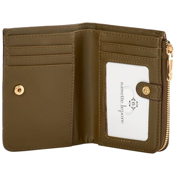 Womens Nannette Lepore Mizi Small Bifold Wallet - Dark Olive