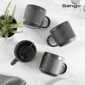 Sango Anderson Black Ceramic 16.5oz.Coffee Mugs - Set of 4 - image 9