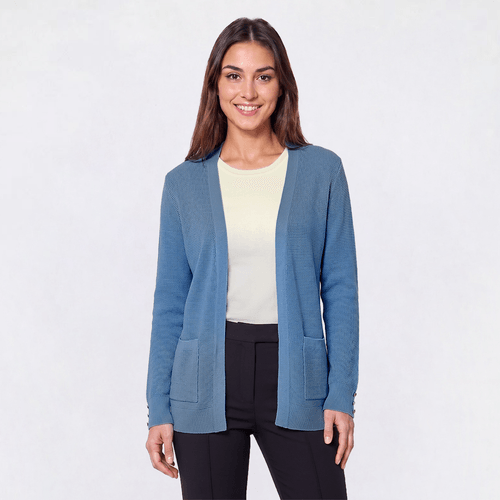 Womens 89th & Madison All Over Waffle Cardigan - image 