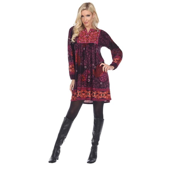 Womens White Mark Apolline Paisley Embroidered Sweater Dress