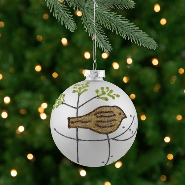Northlight 4ct. Glitter Bird Christmas Glass Ball Ornaments