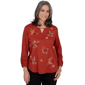 Womens Alfred Dunner Classics Tossed Floral Butterfly Blouse - image 1