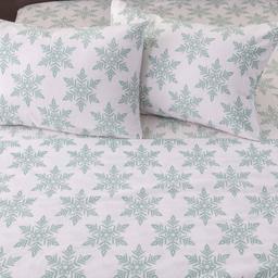 Freshfolds Turkish Cotton Snowflake Flannel 4pc. Sheet Set