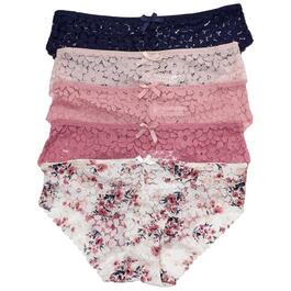 Womens Laura Ashley&#40;R&#41; 5pk. Floral Lace Hipster Panties LS2857-5PKE