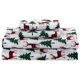 Ashley Cooper™ Reindeer Check Flannel Sheet Set
