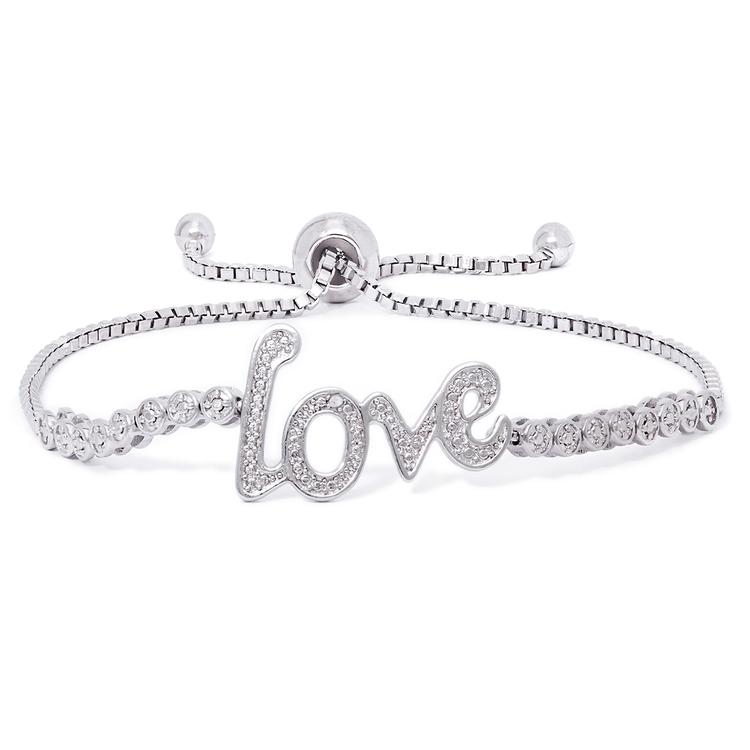 Accents by Gianni Argento Diamond Accent Love Adjustable Bracelet