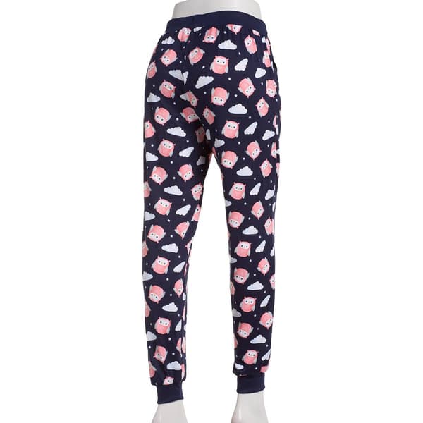 Juniors Pillow Talk Owls Suede Jogger Pajama Pants