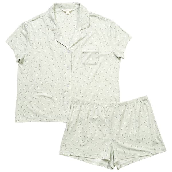 Womens Laura Ashley(R) Short Sleeve Mini Bouquet Shorty Pajama Set - image 
