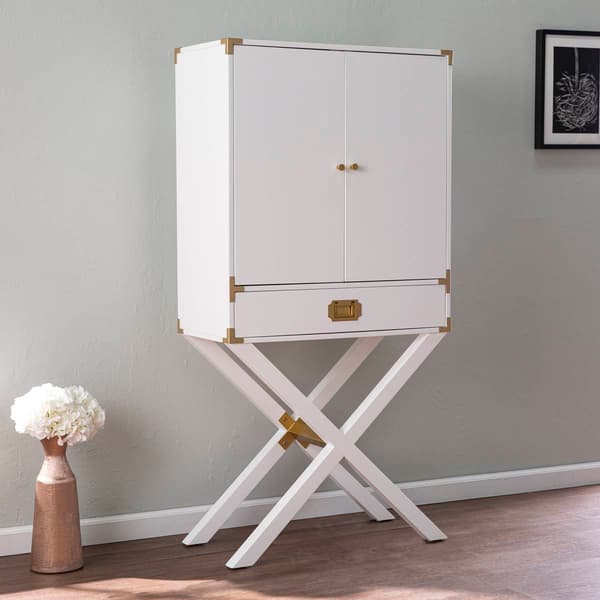 Southern Enterprises Campaign Tall Bar Cabinet w/ Storage