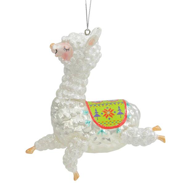 Northlight Seasonal Glittered Jumping Llama Christmas Ornament - image 