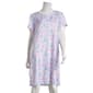 Womens White Orchid Short Sleeve Henley Jardin Garden Nightshirt - image 1