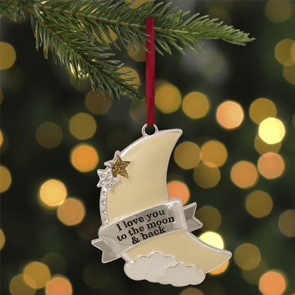 Northlight Yellow "I Love You to the Moon and Back" Ornament