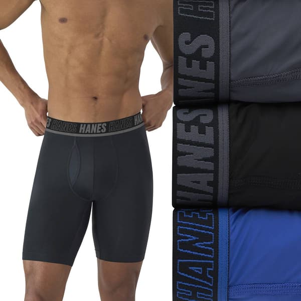 Mens Hanes Ultimate Moves Xtemp Performance Boxer Briefs - Black - image 