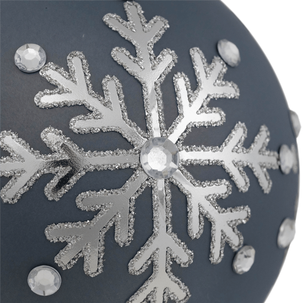 Northlight 2pk. Slate Blue Snowflakes Christmas Glass Ornaments