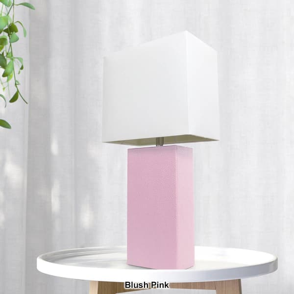Lalia Home Lexington 21in. Leather Base Modern Home Table Lamp