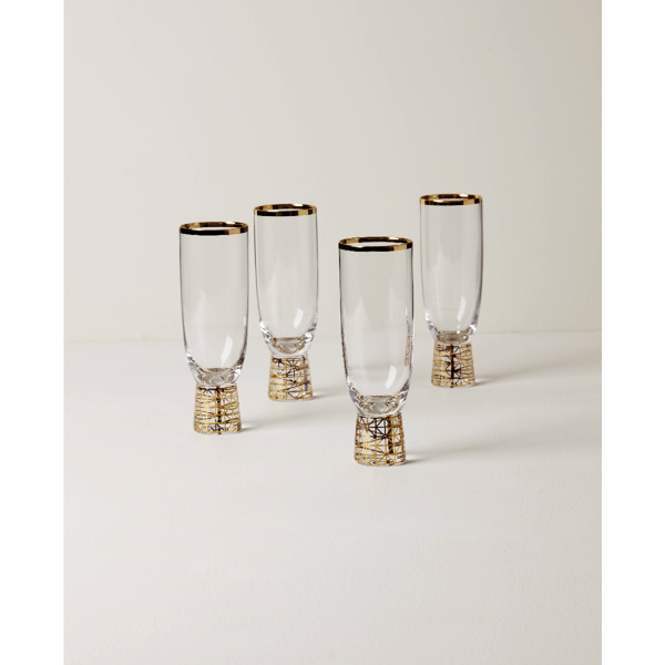 Lenox® Tuscany Classics Gold Frost Flute Glasses - Set of 4