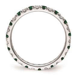 Pure Fire 14kt. White Gold Lab Created Emerald Eternity Band