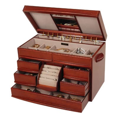 Mele & Co. Empress Jewelry Box in Walnut Finish