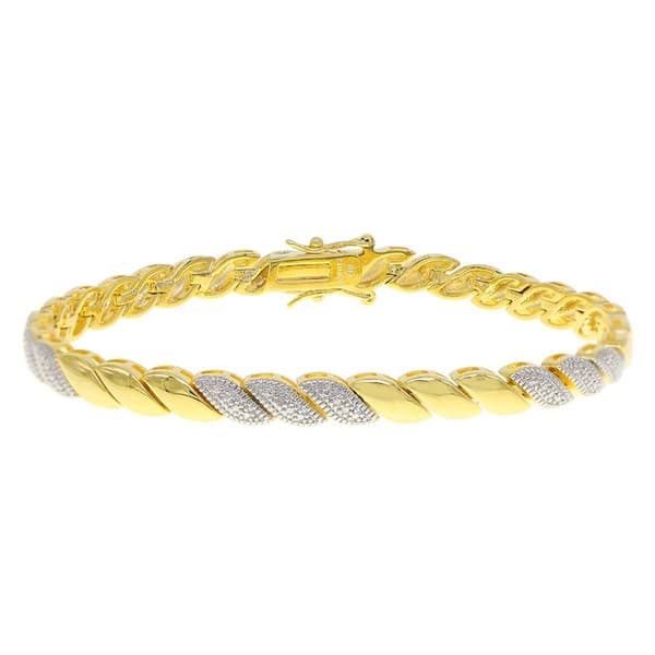 Gianni Argento Gold Plated 1/10ct. Diamond San Marco Bracelet - image 