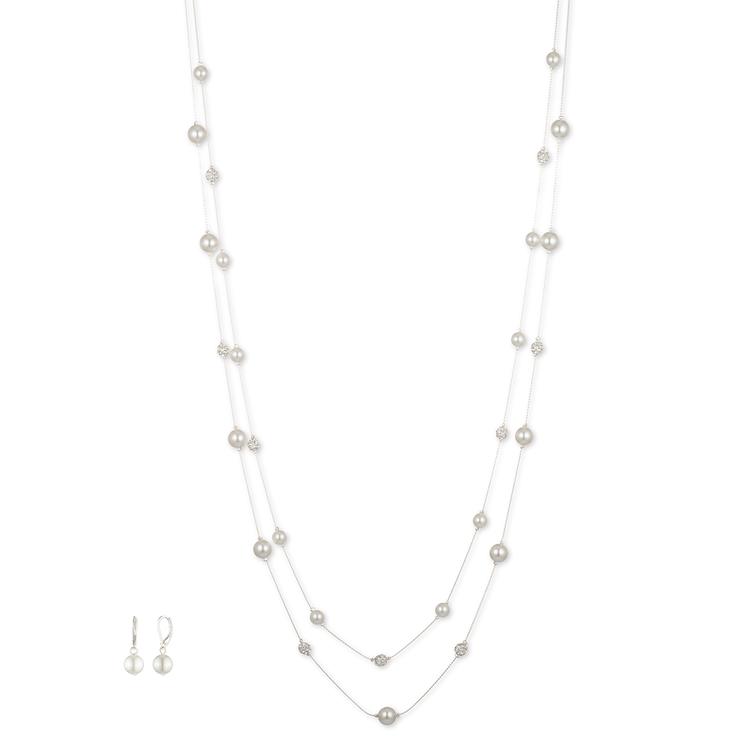 You're Invited Silver Necklace & Earrings Set