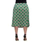 Plus Size 24/7 Comfort Apparel Green Geo Knee Length Skirt - image 2