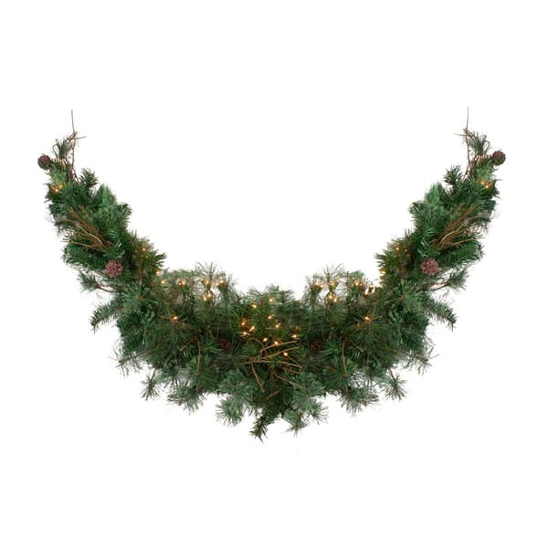 Northlight Seasonal Pre-Lit Mixed Pine Artificial Christmas Swag - image 