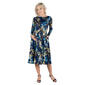 Plus Size 24/7 Comfort Apparel Navy Floral Maternity Midi Dress - image 1
