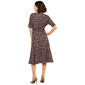 Womens Perceptions Elbow Sleeve Foil Plaid A-Line Dress - image 3