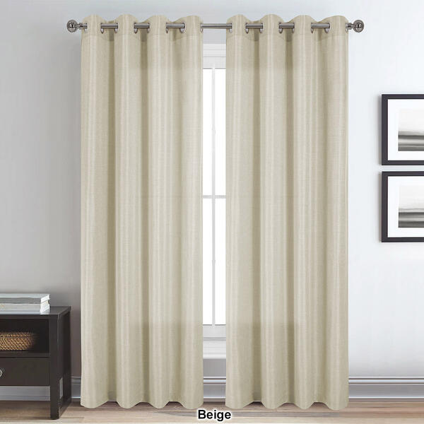 Modern Antiquity Faux Linen Grommet Panel Curtain