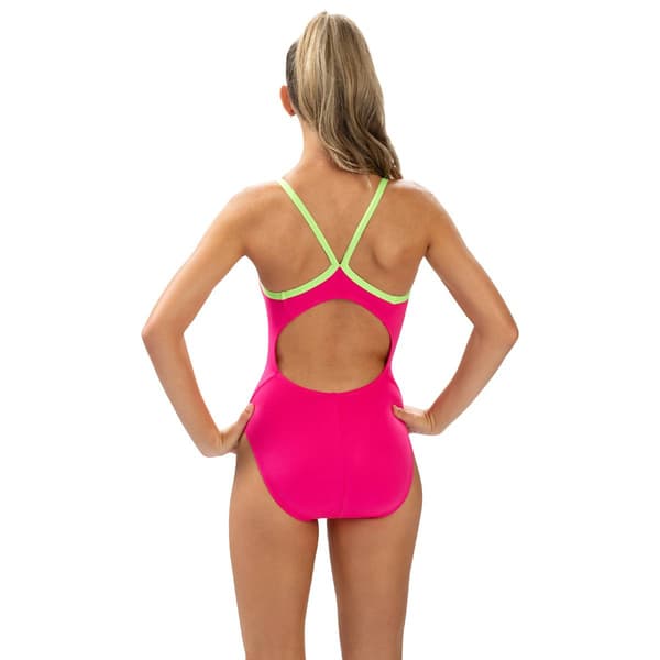 Womens Dolfin&#174; Uglies V-Back Solid One Piece Swimsuit