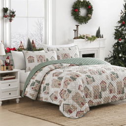 Avanti Gingerbread House 3pc. Reversible Quilt Set