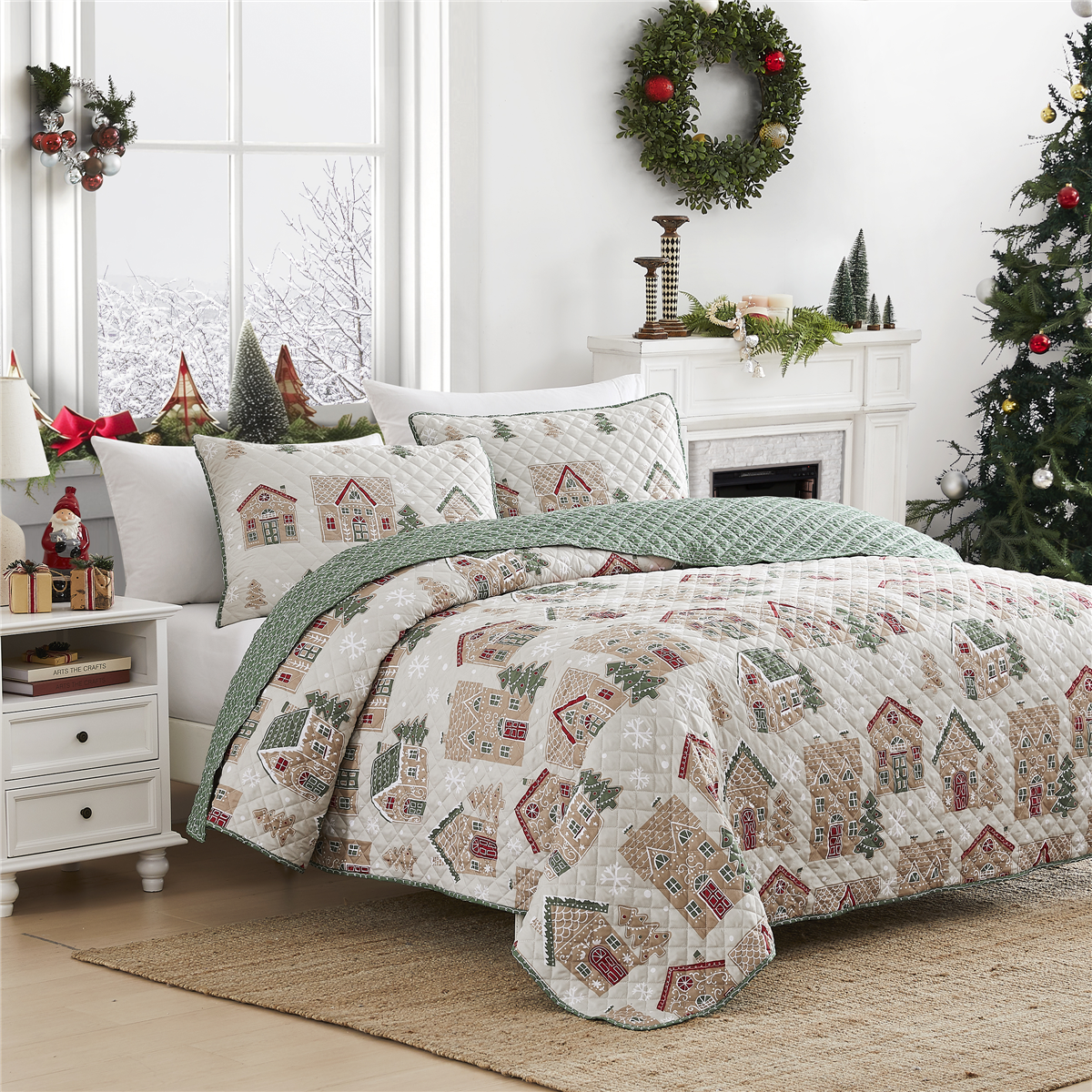 Avanti Gingerbread House 3pc. Reversible Quilt Set