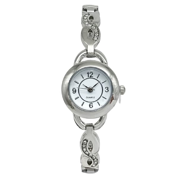 Womens White Easy Read Dial Infinity Bracelet Watch - LWBN06BV - image 