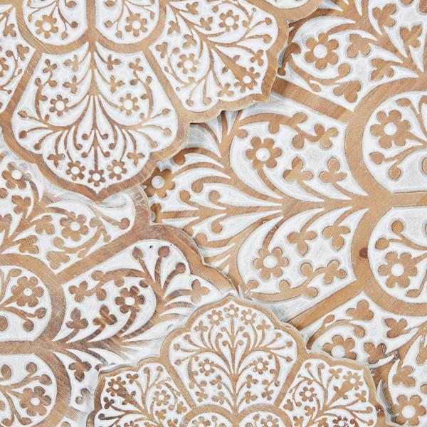 9th & Pike® Brown Wood Farmhouse Floral Wall Decor
