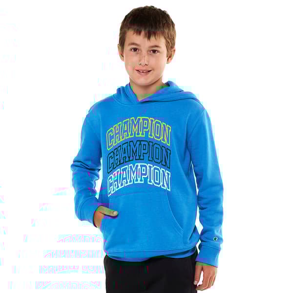 Boys (8-20) Champion(R) Graphic Hoodie - Blue Bell - image 
