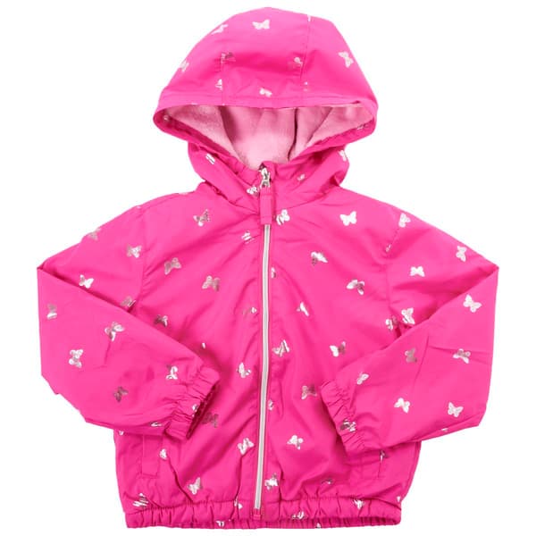 Girls &#40;4-6x&#41; Pink Platinum&#40;R&#41; Silver Butterfly Cozy Lined Jacket - image 