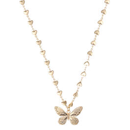 Jessica Simpson Imitation Yellow Gold Plated Butterfly Necklace