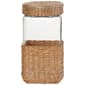 Gourmet Kitchen Natural Rush Square Glass Canister with Lid - image 3