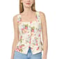 Womens Cece Sleeveless Square Neck Button Up Floral Vest - image 1