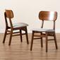 Baxton Studio Euclid Walnut Brown Wood 2pc. Dining Chair Set - image 7