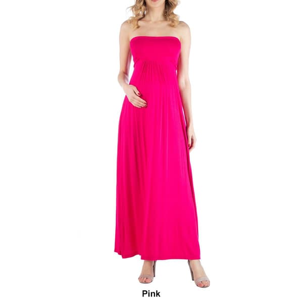 Womens 24/7 Comfort Apparel Maternity Maxi Dress with Belt