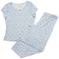 Womens Laura Ashley® Ribbed Floral Wide Leg Pants Pajama Set - image 1