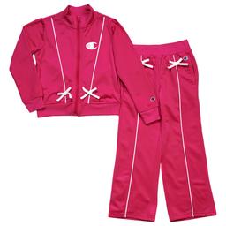 Girls (4-6x) Champion(R) Full Zip Bows Tricot Set