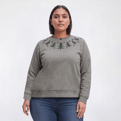 Plus Size Hasting & Smith Pine Fairisle Sweatshirt - image 